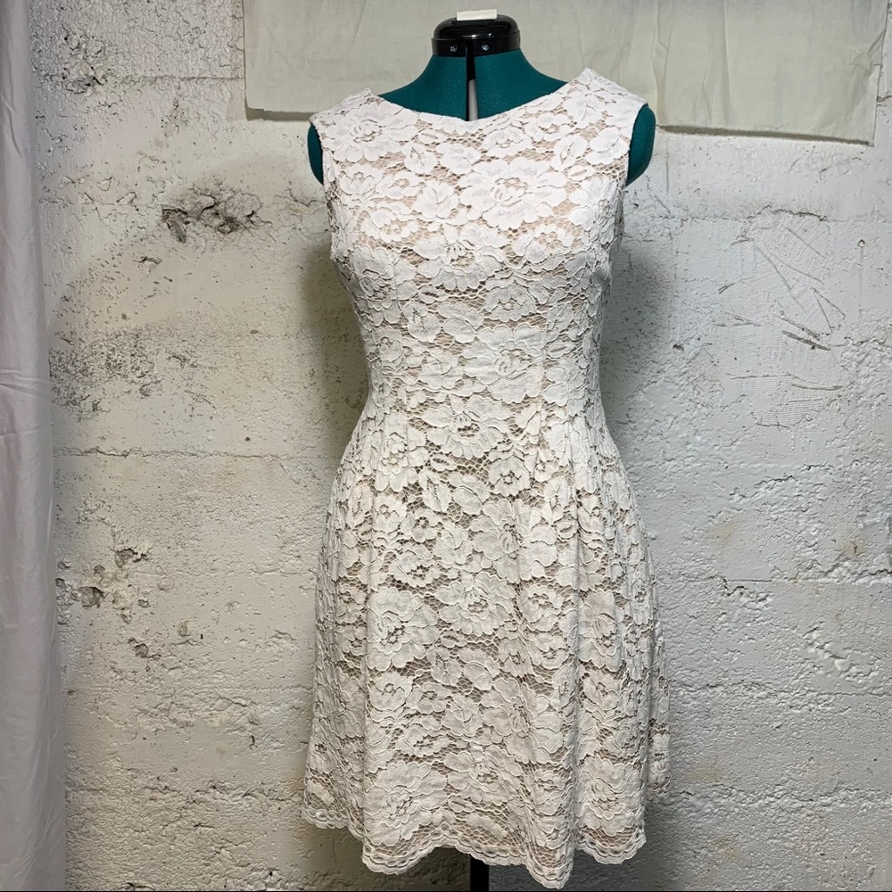 Vince Camuto cream lace fit and flare
